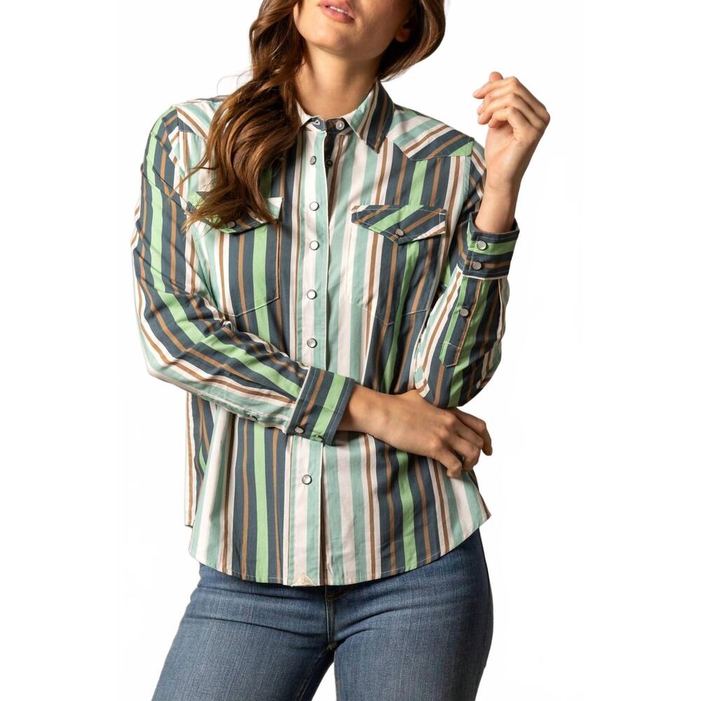 NEW KIMES RANCH kai pearl snap shirt in teal